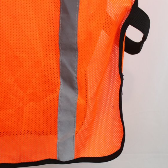Body Guard Safety Gear OS Orange Mesh Gray Reflective Striped Vest - Picture 9 of 13